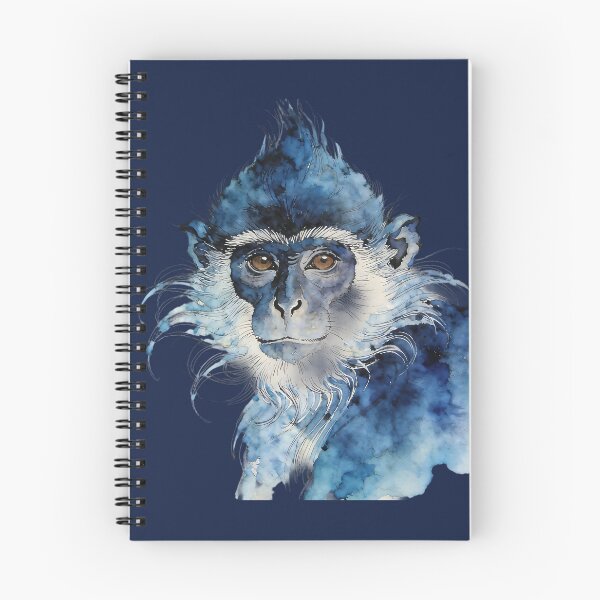 Item preview, Blue Spirit Monkey Watercolor Portrait designed and sold by KiraChie.