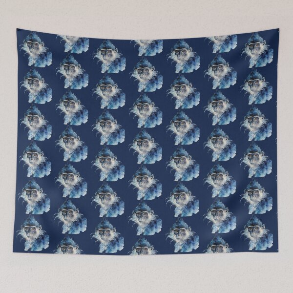 Item preview, Blue Spirit Monkey Watercolor Portrait designed and sold by KiraChie.