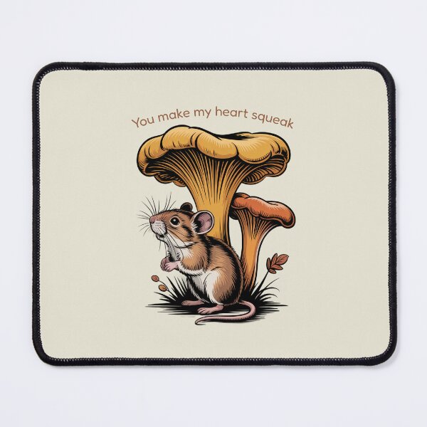Item preview, You Make My Heart Squeak Cute Mouse Mushroom Vintage Art designed and sold by AlexandraSand.