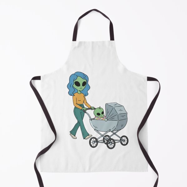 Item preview, Alien Woman Pushing a Baby Carriage designed and sold by Everyday Aliens.