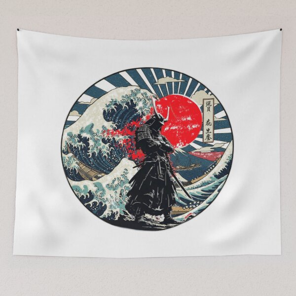 Item preview, The Wave, Samurai Warrior Japanese graphic artwork Tee designed and sold by Lunevalleyart.
