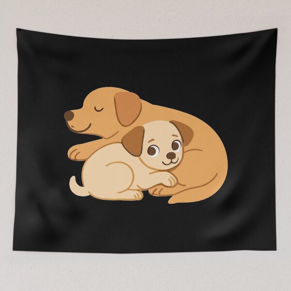 Item preview, Cute dogs cuddling: Small & large dog designed and sold by Pineapple-Tree.