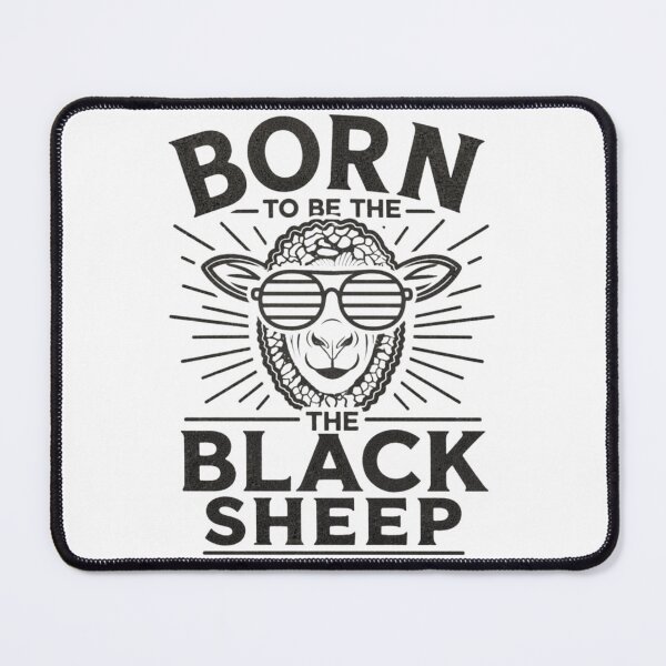 Item preview, Born to Be the Black Sheep – Rebel Sheep with Sunglasses | Outsider Quote Design designed and sold by EichStore.