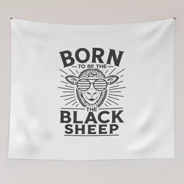Item preview, Born to Be the Black Sheep – Rebel Sheep with Sunglasses | Outsider Quote Design designed and sold by EichStore.