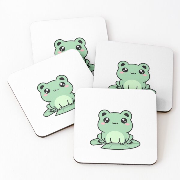 Item preview, Mochi Frog Aesthetic Sticker | Cute Chibi Green Frog Cartoon designed and sold by MMK1SHOP.