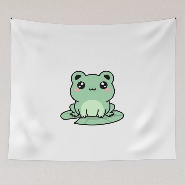 Item preview, Mochi Frog Aesthetic Sticker | Cute Chibi Green Frog Cartoon designed and sold by MMK1SHOP.