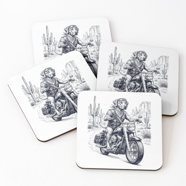 Item preview, Vintage Rhodesian Ridgeback Riding Motorbike Moto Western Cowboy Dog Lover designed and sold by DoodleTortle.
