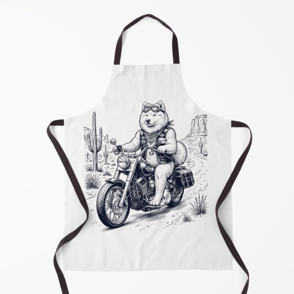Item preview, Vintage Samoyed Riding Motorbike Moto Western Cowboy Dog Lover designed and sold by DoodleTortle.
