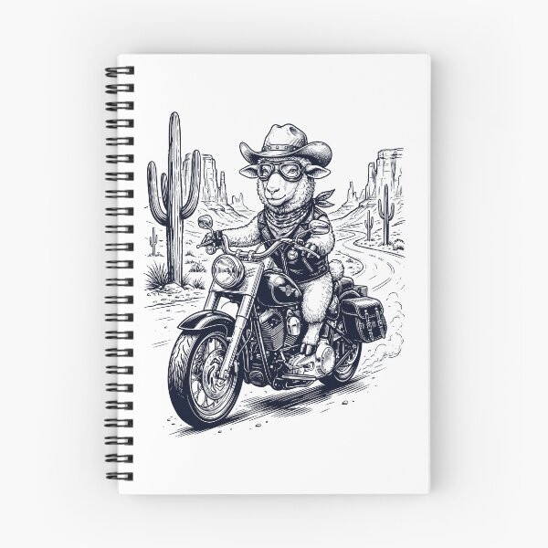 Item preview, Vintage Sheep Riding Motorbike Moto Western Cowboy Animal Lover designed and sold by DoodleTortle.