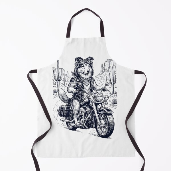 Item preview, Vintage Shetland Sheepdog Riding Motorbike Moto Western Cowboy Dog Lover designed and sold by DoodleTortle.