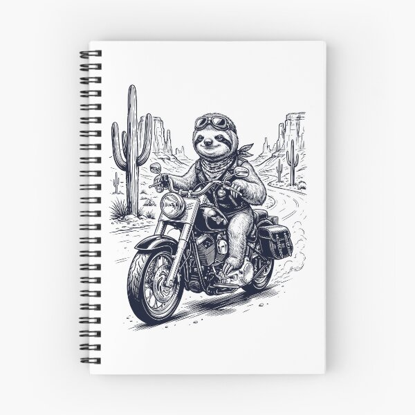 Item preview, Vintage Sloth Riding Motorbike Moto Western Cowboy Animal Lover designed and sold by DoodleTortle.