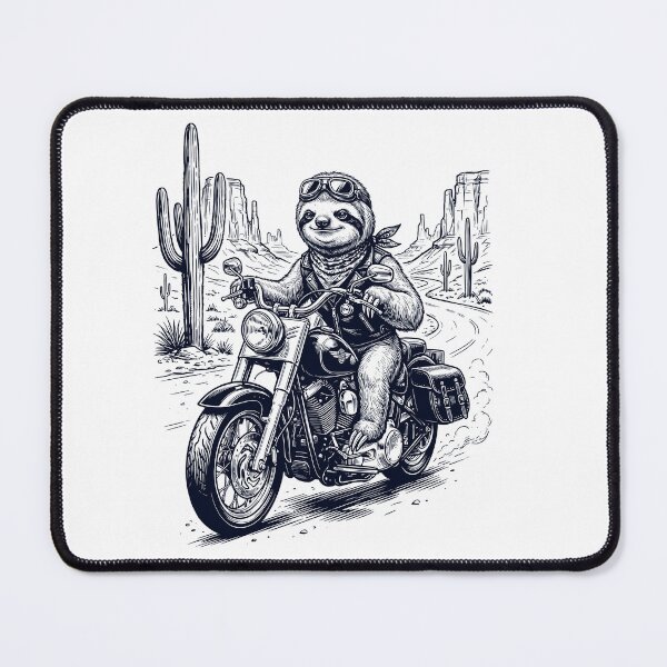 Item preview, Vintage Sloth Riding Motorbike Moto Western Cowboy Animal Lover designed and sold by DoodleTortle.