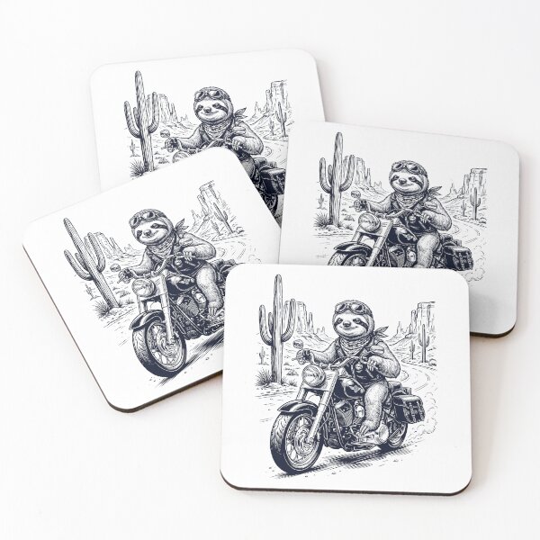 Item preview, Vintage Sloth Riding Motorbike Moto Western Cowboy Animal Lover designed and sold by DoodleTortle.