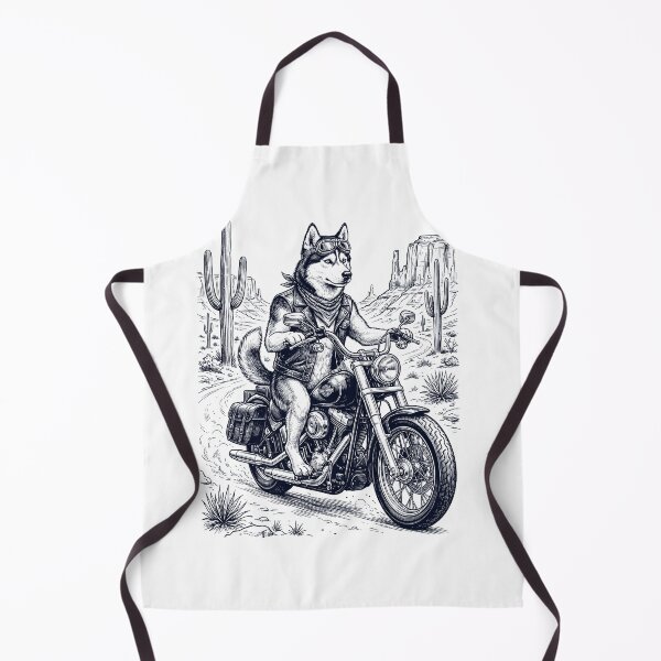 Item preview, Vintage Siberian Husky Riding Motorbike Moto Western Cowboy Dog Lover designed and sold by DoodleTortle.