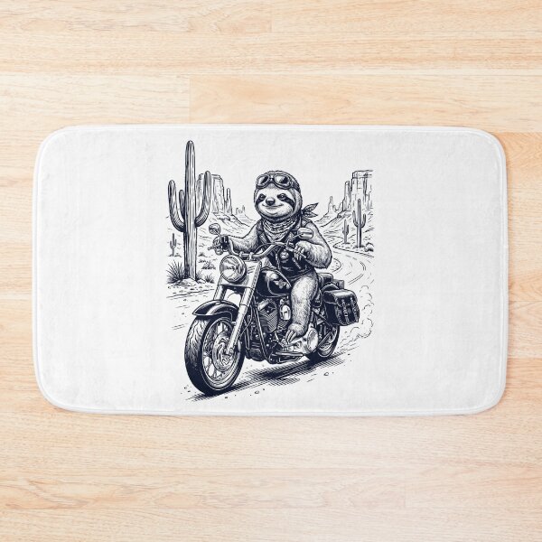 Item preview, Vintage Sloth Riding Motorbike Moto Western Cowboy Animal Lover designed and sold by DoodleTortle.