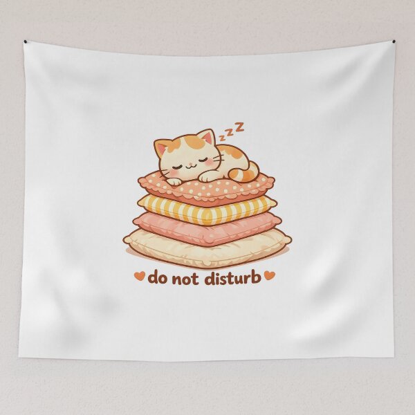 Item preview, "Do Not Disturb" | Cozy Sleeping Cat & Self-Care Aesthetic Art designed and sold by Naviora.