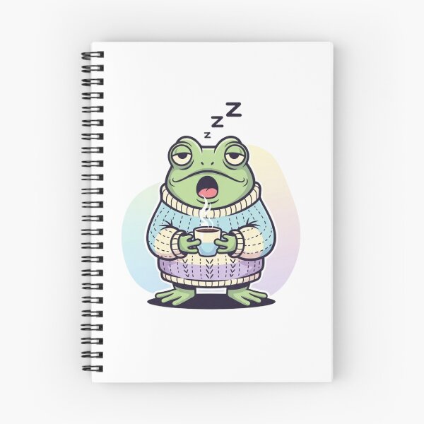 Item preview, Sleepy Coffee Frog Sticker | Tired Kawaii Frog Needs Caffeine Cartoon designed and sold by MMK1SHOP.