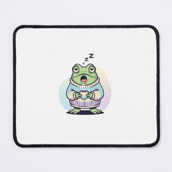 Item preview, Sleepy Coffee Frog Sticker | Tired Kawaii Frog Needs Caffeine Cartoon designed and sold by MMK1SHOP.