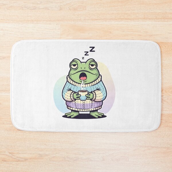 Item preview, Sleepy Coffee Frog Sticker | Tired Kawaii Frog Needs Caffeine Cartoon designed and sold by MMK1SHOP.