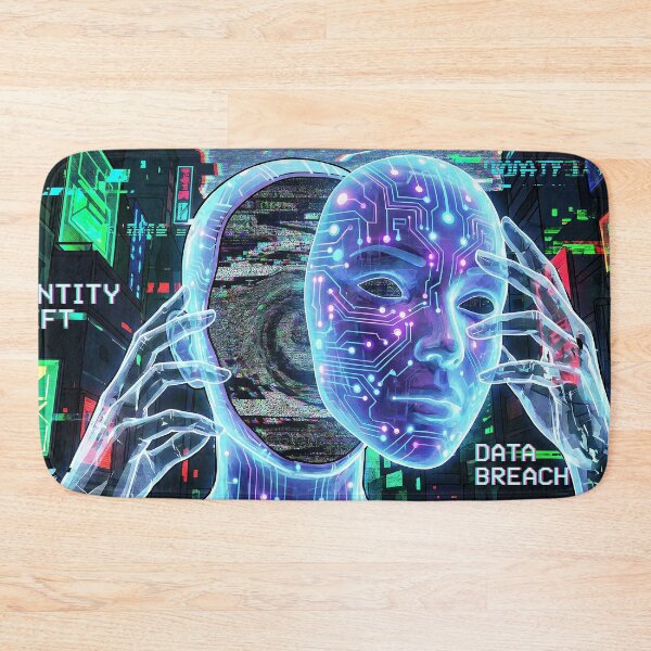Item preview, Identity Theft Digital Mask Data Breach Glitch designed and sold by TheCalmEdit.