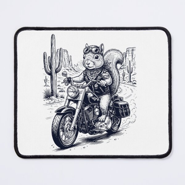 Item preview, Vintage Squirrel Riding Motorbike Moto Western Cowboy Animal Lover designed and sold by DoodleTortle.