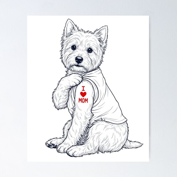 Artikelvorschau, Vintage West Highland White Terrier Mama Tattoo Hundeliebhaber entworfen und verkauft von TerryConnells.