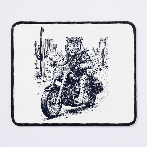 Item preview, Vintage Tiger Riding Motorbike Moto Western Cowboy Animal Lover designed and sold by DoodleTortle.