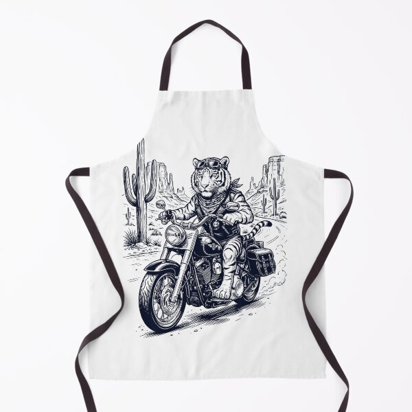 Item preview, Vintage Tiger Riding Motorbike Moto Western Cowboy Animal Lover designed and sold by DoodleTortle.