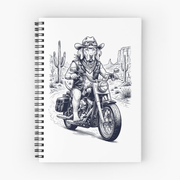 Item preview, Vintage Vizsla Riding Motorbike Moto Western Cowboy Dog Lover designed and sold by DoodleTortle.