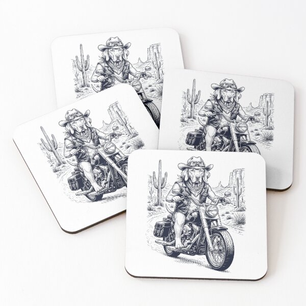 Item preview, Vintage Vizsla Riding Motorbike Moto Western Cowboy Dog Lover designed and sold by DoodleTortle.