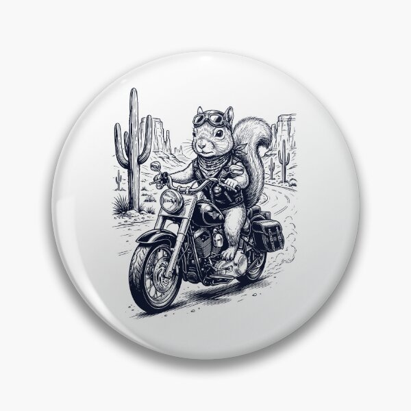 Artikelvorschau, Vintage Eichhörnchen auf Motorrad Moto Western Cowboy Tierliebhaber entworfen und verkauft von DoodleTortle.