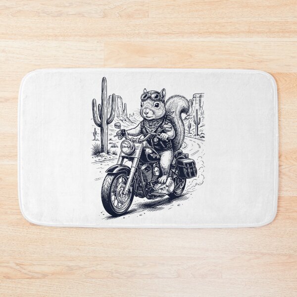 Item preview, Vintage Squirrel Riding Motorbike Moto Western Cowboy Animal Lover designed and sold by DoodleTortle.
