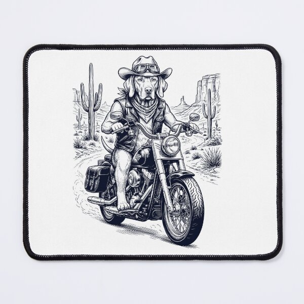 Item preview, Vintage Vizsla Riding Motorbike Moto Western Cowboy Dog Lover designed and sold by DoodleTortle.