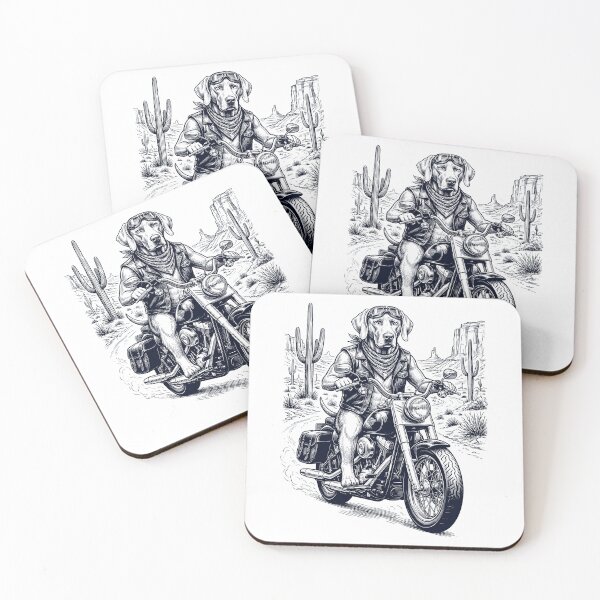 Item preview, Vintage Weimaraner Riding Motorbike Moto Western Cowboy Dog Lover designed and sold by DoodleTortle.