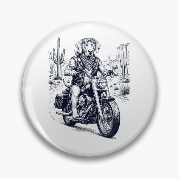Item preview, Vintage Weimaraner Riding Motorbike Moto Western Cowboy Dog Lover designed and sold by DoodleTortle.