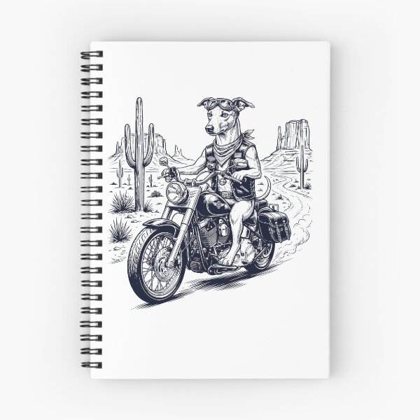 Item preview, Vintage Whippet Riding Motorbike Moto Western Cowboy Dog Lover designed and sold by DoodleTortle.