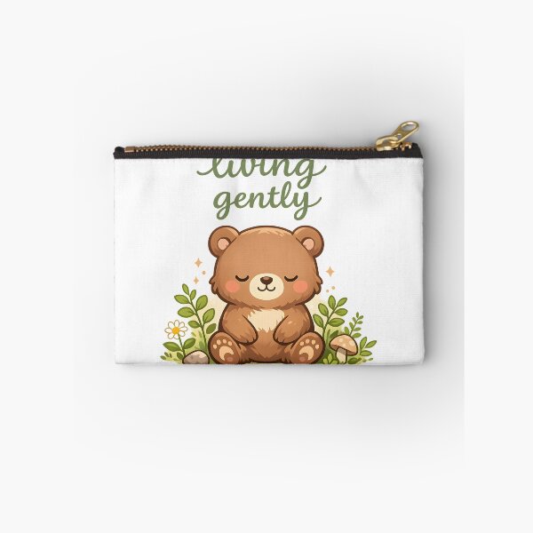 Item preview, "Living Gently" | Peaceful Teddy Bear & Cottagecore Mindfulness Art designed and sold by Naviora.