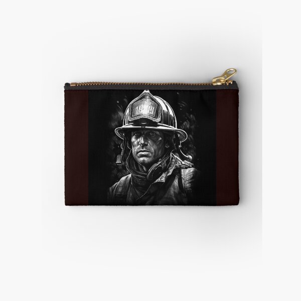 Item preview, Firefighter Portrait Black and White Hero Art designed and sold by inkoutninja.