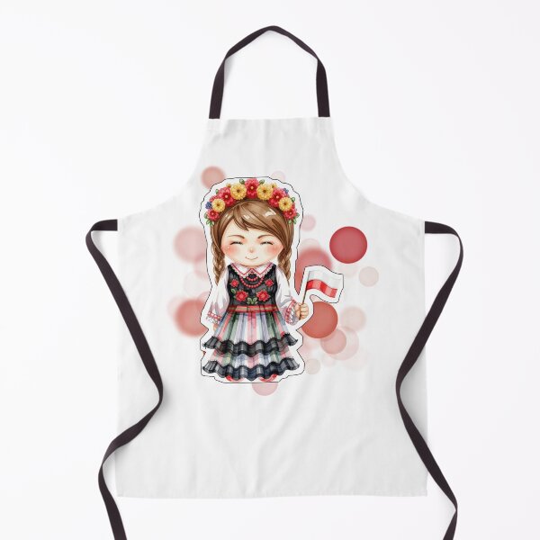 Item preview, Polish Girl in Traditional Folk Costume Holding Poland Flag designed and sold by iamKRUK.