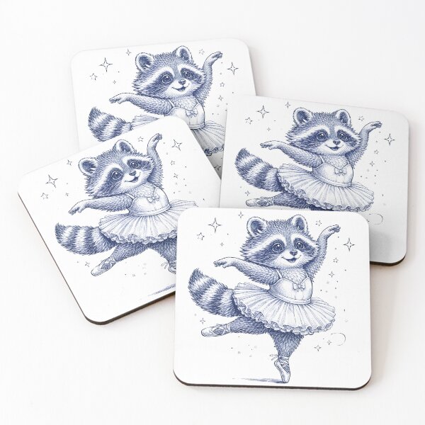 Item preview, Cute Ballet Raccoon Dancing Illustration designed and sold by GogaVibeRe.