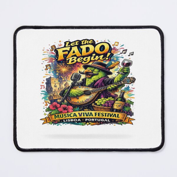 Item preview, Let The Fado Begin T-Shirt – Lisboa Portugal Music Festival Tee, Vintage Portuguese Guitar Parrot Design, Musica Viva Festival Shirt designed and sold by Sushikidsntoddlers.