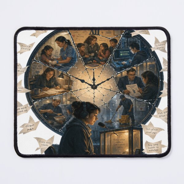 Item preview, Storyteller Desk Collage Art designed and sold by InkNovaLab.