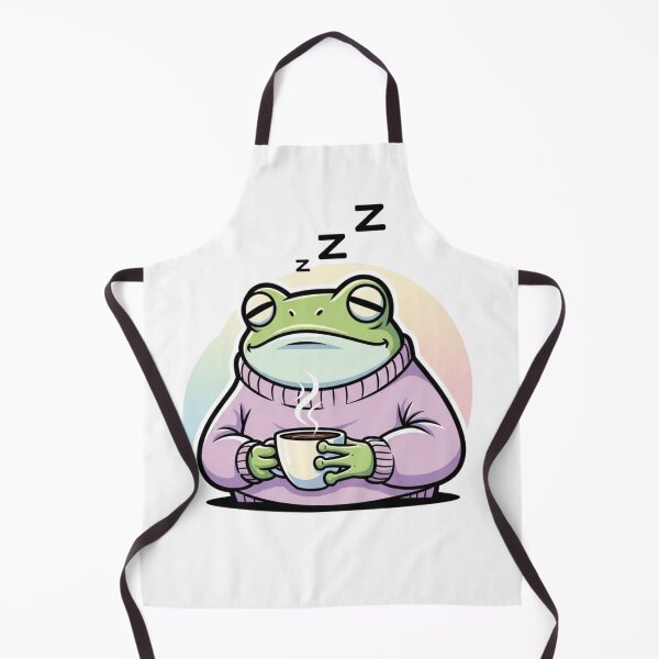 Item preview, Exhausted Cozy Frog with Coffee Mug | Funny Kawaii Morning Mood Sticker designed and sold by MMK1SHOP.