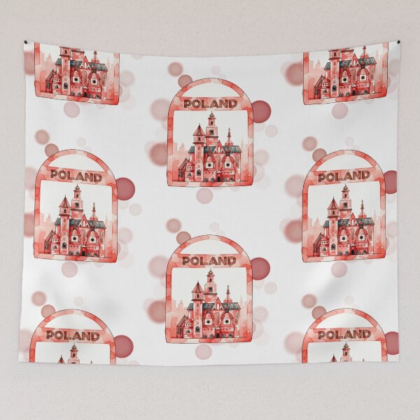 Item preview, Poland Postage Stamp with Buildings and Polska Text Design designed and sold by iamKRUK.
