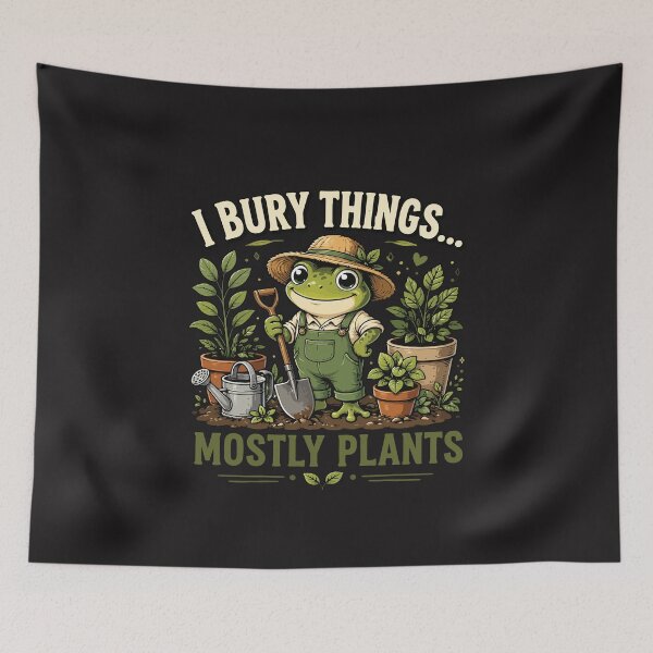 Item preview, I Bury Things Mostly Plants Funny Frog Gardening Plant Lover Humor Graphic designed and sold by kiralynstration.