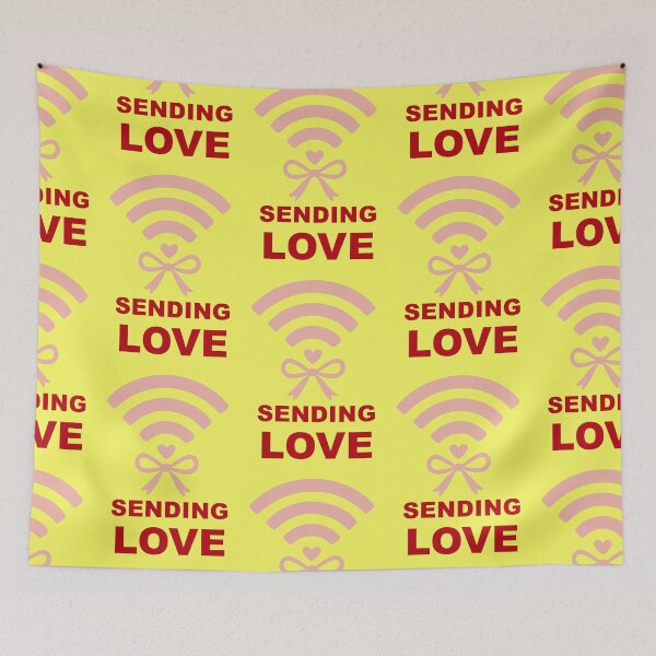 Item preview, Sending Love WLAN signal with ribbon and heart designed and sold by Mauswohn.