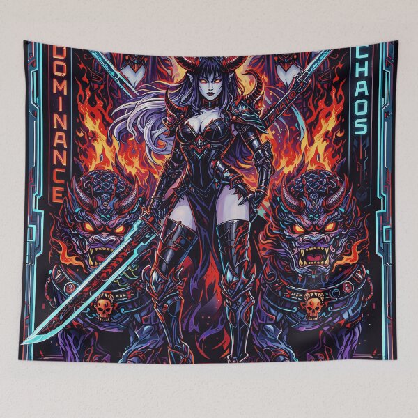 Item preview, Dominance Chaos - Futuristic Cyber Demon Samurai Oni Graphic Art designed and sold by RumiRogue.