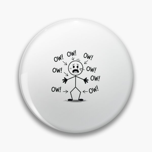 Item preview, Ow Ow Ow Funny Body Pain Stick Figure Humor Relatable Pain Joke Graphic designed and sold by kiralynstration.