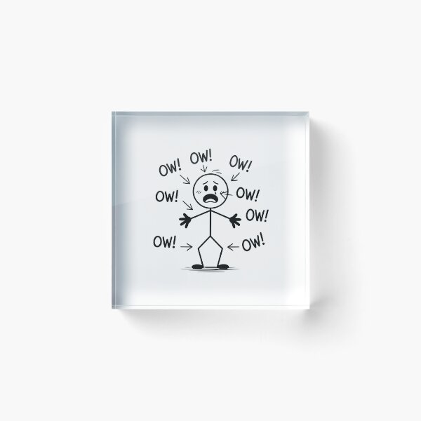 Item preview, Ow Ow Ow Funny Body Pain Stick Figure Humor Relatable Pain Joke Graphic designed and sold by kiralynstration.