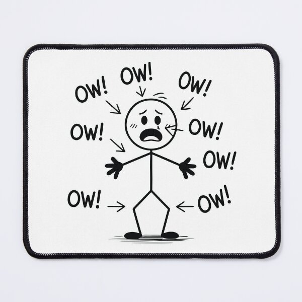 Item preview, Ow Ow Ow Funny Body Pain Stick Figure Humor Relatable Pain Joke Graphic designed and sold by kiralynstration.
